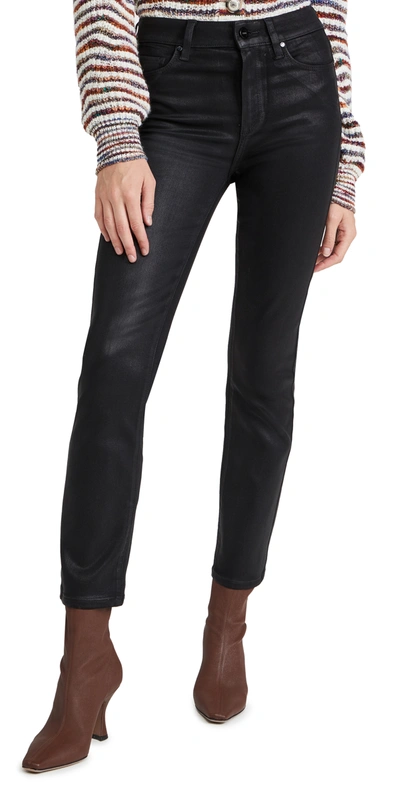 Shop Paige Cindy Luxe Coating Jeans Black Fog Luxe Coating