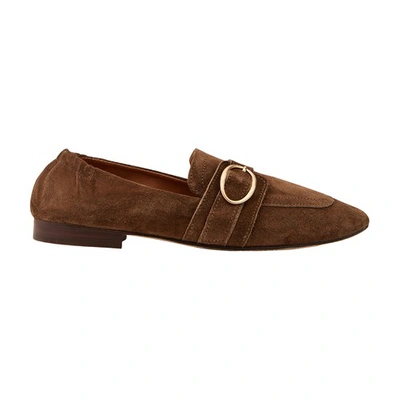 Shop Vanessa Bruno Suede Loafers In Cafe