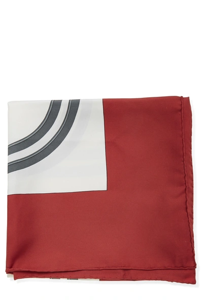 Pre-owned Hermes Red & Multicolor 'brides De Gala' Silk Scarf 90