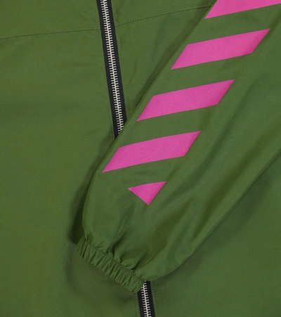 Shop Off-white Logo Windbreaker Jacket In Green