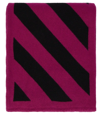 Shop Off-white Arrows Cotton Scarf In Pink