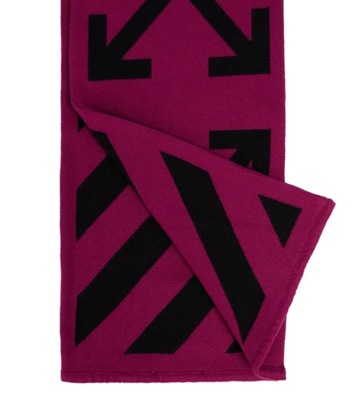 Shop Off-white Arrows Cotton Scarf In Pink
