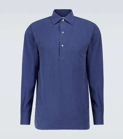 Shop Loro Piana André Silk Shirt In Blue