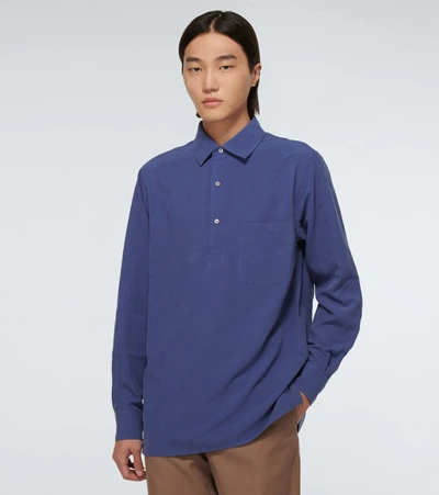 Loro Piana André Silk Shirt In Blue