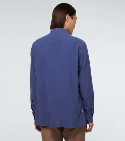 Loro Piana André Silk Shirt In Blue
