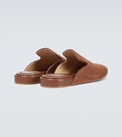 Christian Louboutin Navy Coolito Flat Mules In Nude 6