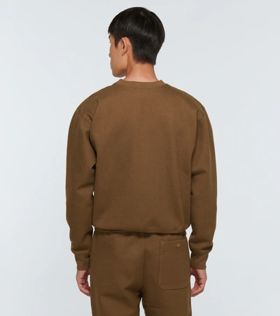 Shop Lemaire Cotton And Wool Fleece Sweatshirt In Brown