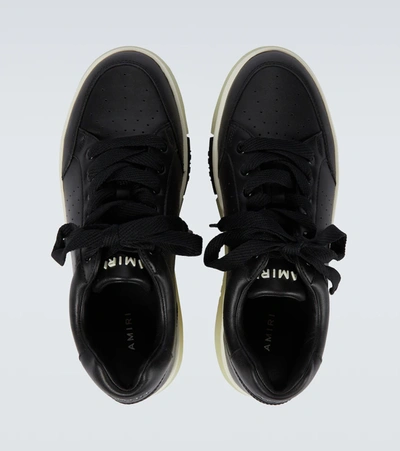 Shop Amiri Stadium Low-top Leather Sneakers In Black
