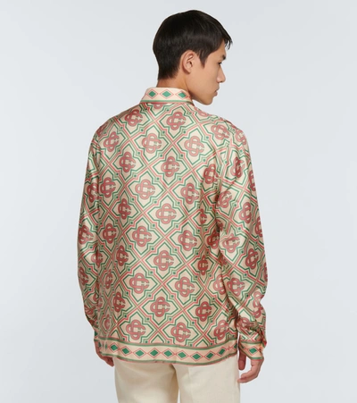 Shop Casablanca Printed Silk Twill Shirt In Multicoloured