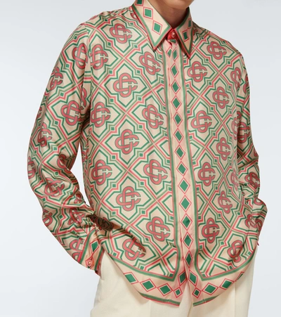 Shop Casablanca Printed Silk Twill Shirt In Multicoloured