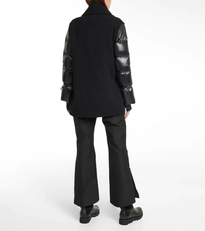 Shop Moncler Down And Wool Jacket In Black