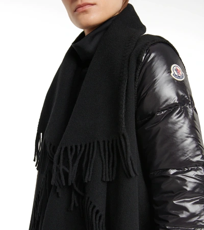 Shop Moncler Down And Wool Jacket In Black