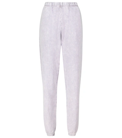 Shop Les Tien Cotton-fleece Sweatpants In Purple