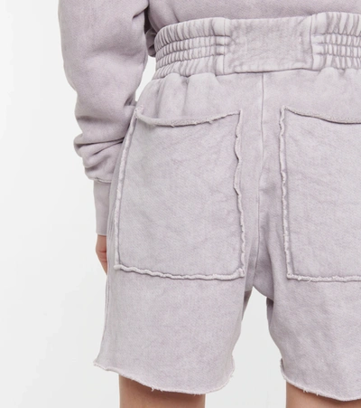 Shop Les Tien Cotton Fleece Shorts In Purple