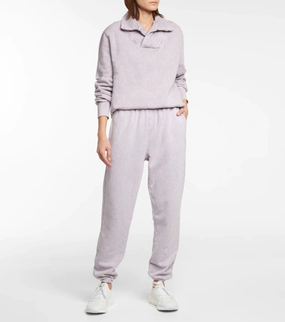 Shop Les Tien Cotton-fleece Sweatpants In Purple