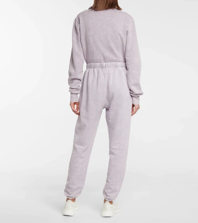Shop Les Tien Cotton-fleece Sweatpants In Purple