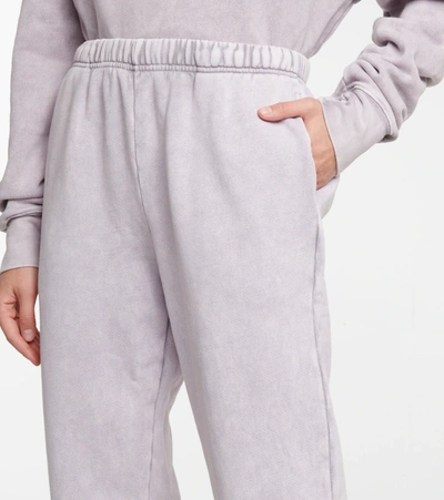 Shop Les Tien Cotton-fleece Sweatpants In Purple