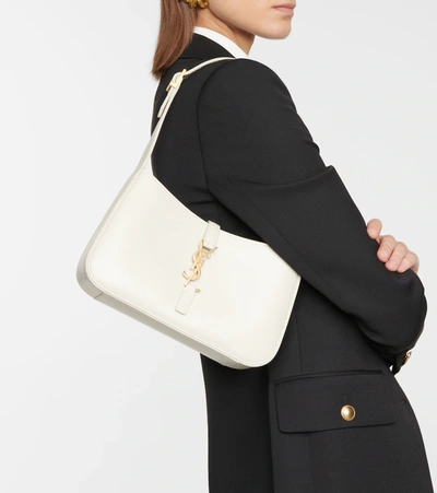 Shop Saint Laurent Le 5 À 7 Leather Shoulder Bag In White