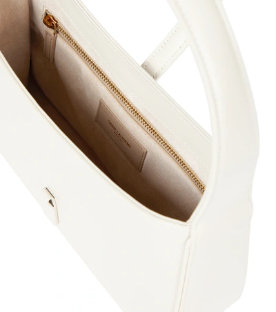 Shop Saint Laurent Le 5 À 7 Leather Shoulder Bag In White