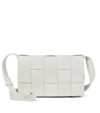 Bottega Veneta Intrecciato Leather Crossbody Bag In White