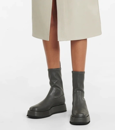 Shop Gia Borghini Gia/rhw Rosie 11 Flatform Ankle Boots In Grey