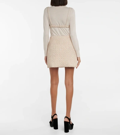 Miu Miu Matelassé Miniskirt In White