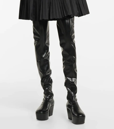 Prada Platform Over-the-knee Boots In Black