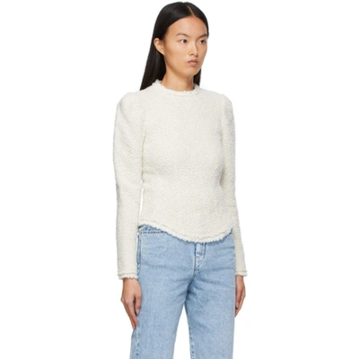 Shop Isabel Marant Tweed Gwen Sweater In Ecru
