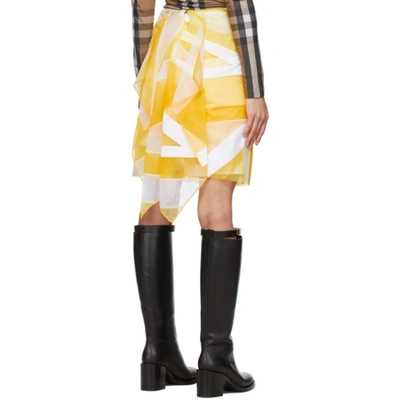 Shop Burberry Tulle & Silk Union Skirt In Yellow
