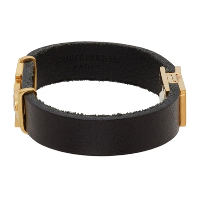 Shop Saint Laurent Bullskin Opyum Bracelet In Black