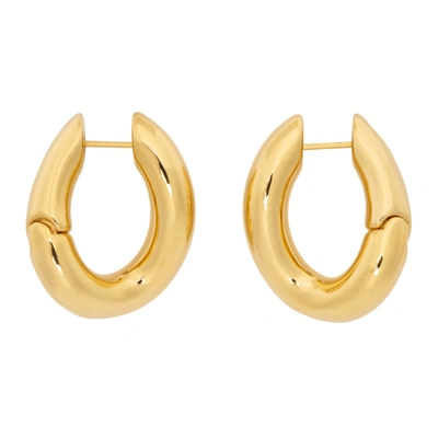 Shop Balenciaga Gold Loop Earrings In Shiny Gold