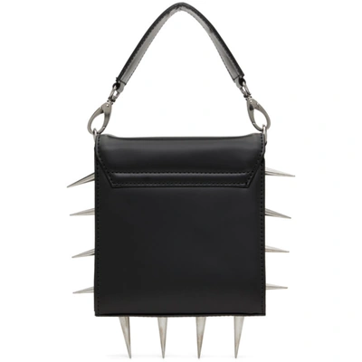 Shop Junya Watanabe Black Glossy Leather Spike Tall Bag