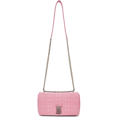 Shop Burberry Small Quilted Lola Shoulder Bag In Primrose Pink