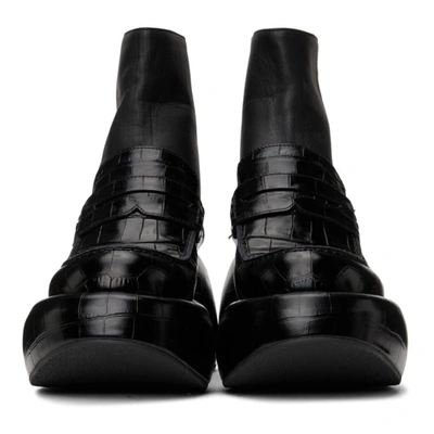 Shop Loewe Black Wedge Loafer Boots