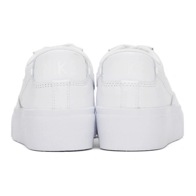 Shop Nike White Low Platform Blazer Sneakers In White/white/black/white