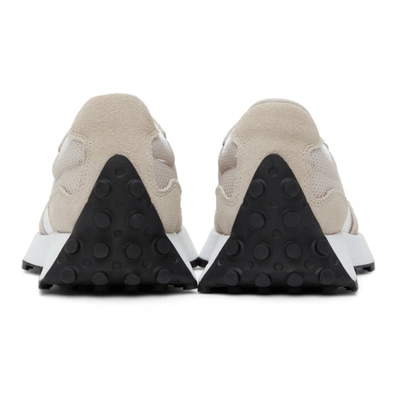 NEW BALANCE TAN & WHITE 327 SNEAKERS 