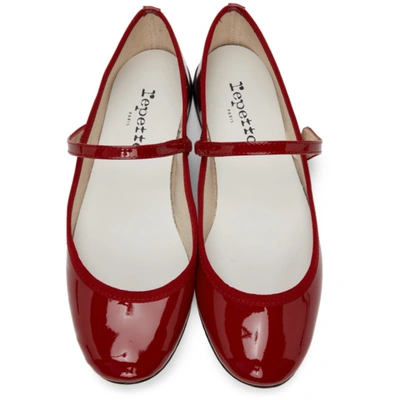 Shop Repetto Patent Lio Mary Jane Ballerina Flats In 550 Red