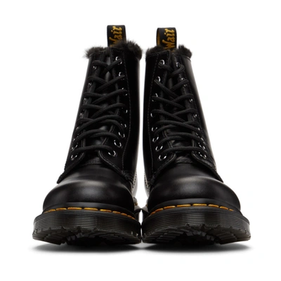Shop Dr. Martens' Black 1460 Serena Faux-fur Lined Boots In Dark Grey
