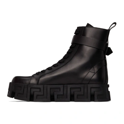 Shop Versace Black Greca Labyrinth Boots