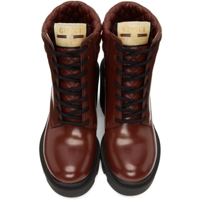 Shop Gucci Red Trip Ankle Boots