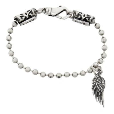 Shop Emanuele Bicocchi Wing Charm Bracelet In Silver