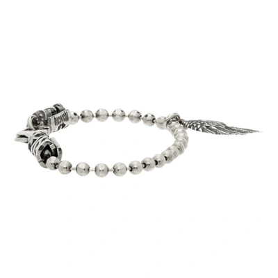 Shop Emanuele Bicocchi Wing Charm Bracelet In Silver