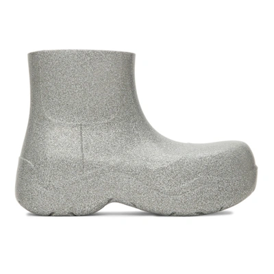 Shop Bottega Veneta Puddle Ankle Boots In Silver