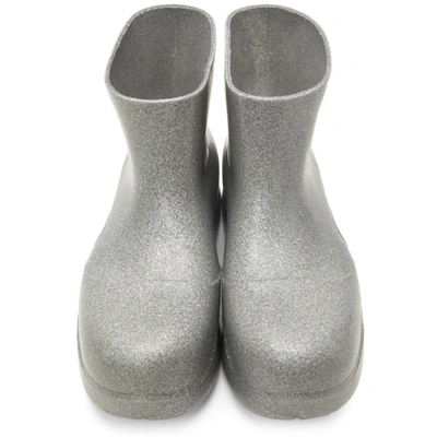 Shop Bottega Veneta Puddle Ankle Boots In Silver