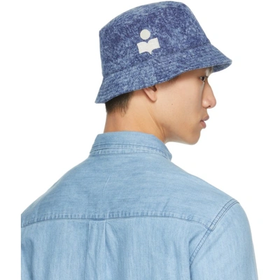 Shop Isabel Marant Denim Haley Bucket Hat In Blue