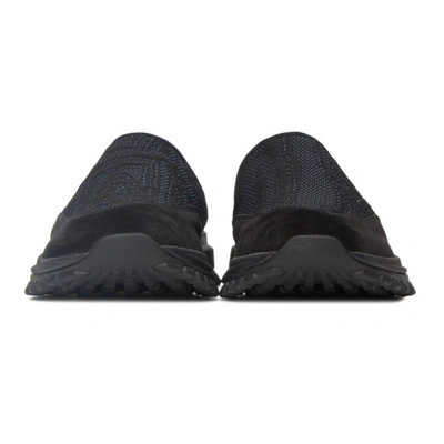 Shop Diemme Black & Blue Knit Maggiore Slip-on Loafers