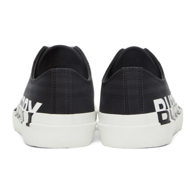 Shop Burberry Larkhall Logo Check Sneakers In Dark Charcoal