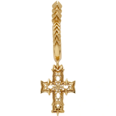 Shop Emanuele Bicocchi Gold Tiny Cross Single Earring