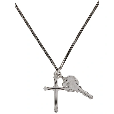 Shop Emanuele Bicocchi Silver Cross & Key Pendant Necklace