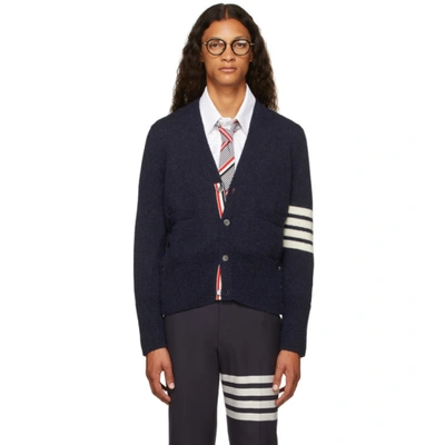 Shop Thom Browne Navy Classic 4-bar Cardigan